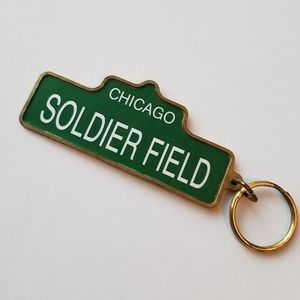 ❗Vintage 1986 Vintage Chicago Solider Green Sign Field Keychain❗